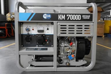 Генератор дизельный 7,0 кВт 220В с электростартером и колесами TOR KM7000D — фото 8